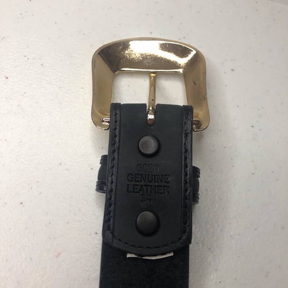 NWOT Southwestern Mens Sz 34 Black and Gold belt Gold Accents Embroidered - Picture 3 of 4